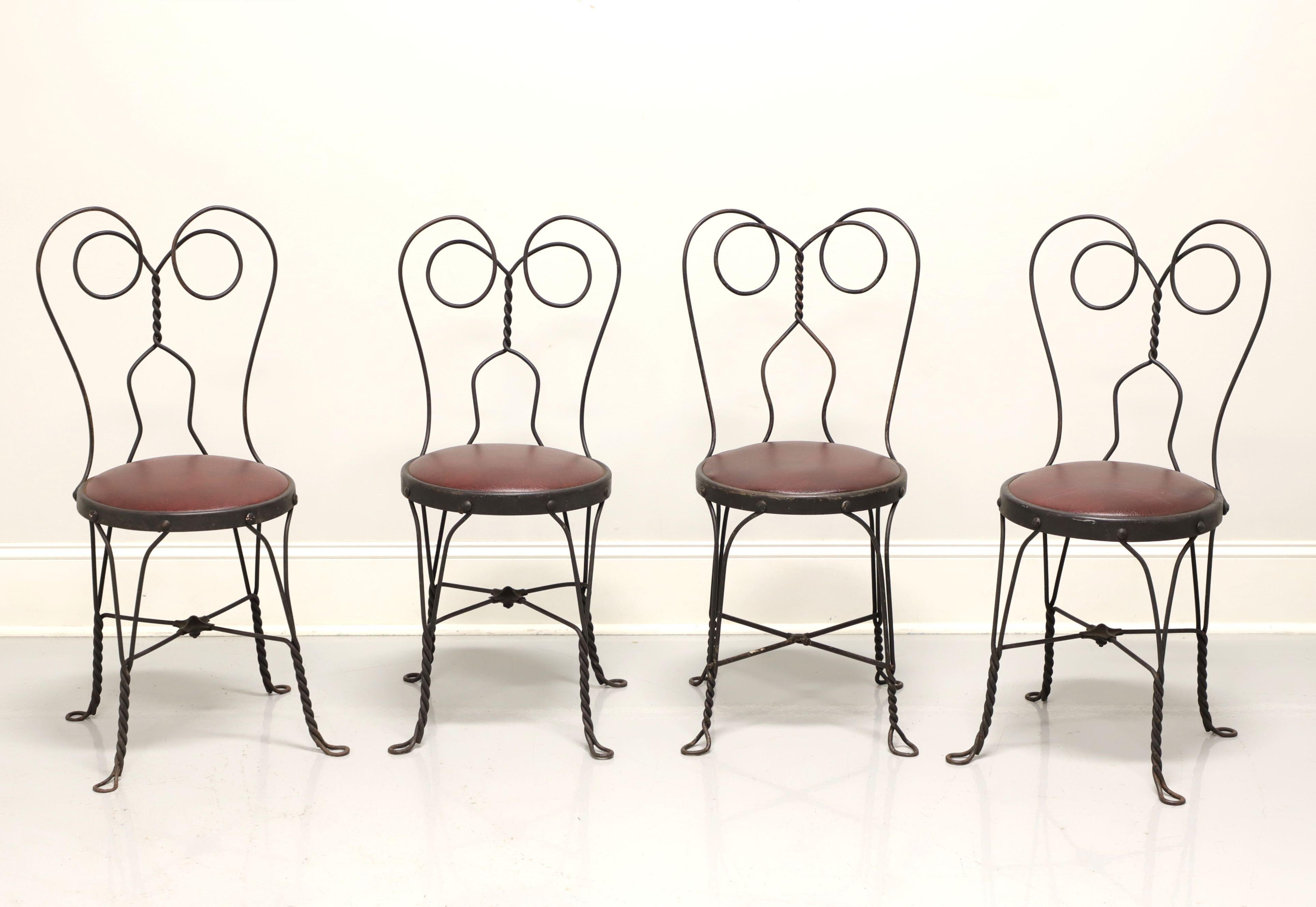 Wrought Iron Mid 20th Century Ice Cream Parlor / Bistro Chairs - Set of 4 4