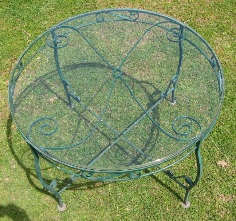 Wrought Iron Midcentury Garden Patio Set FivePiece For Sale at 1stDibs