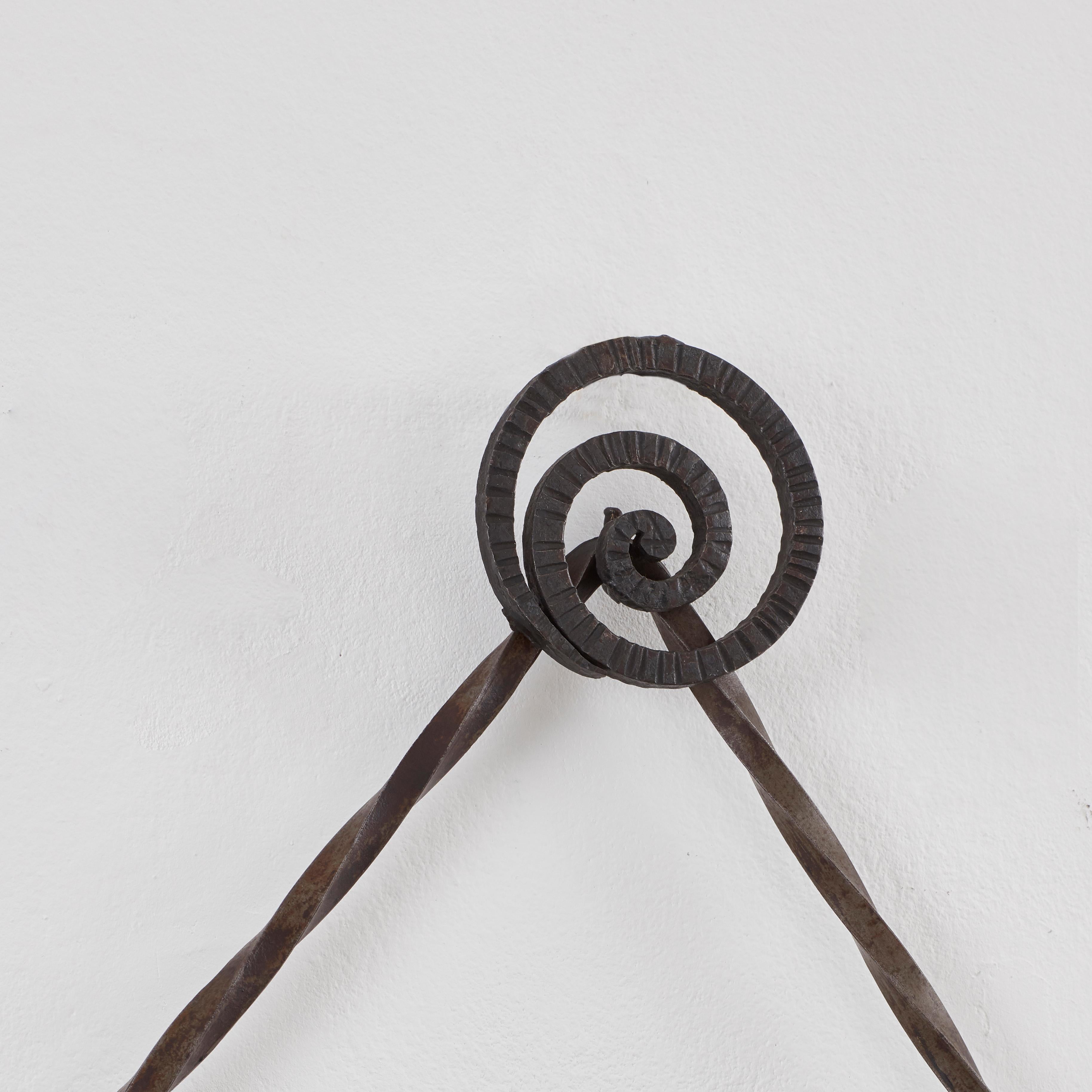 Mid-20th Century Wrought iron mirror signed Denand - France, 1930 For Sale
