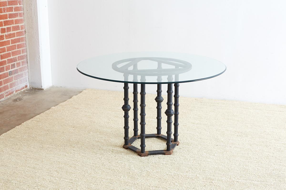 Wrought Iron Moorish Column Garden Table 4