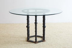 Wrought Iron Moorish Column Garden Table