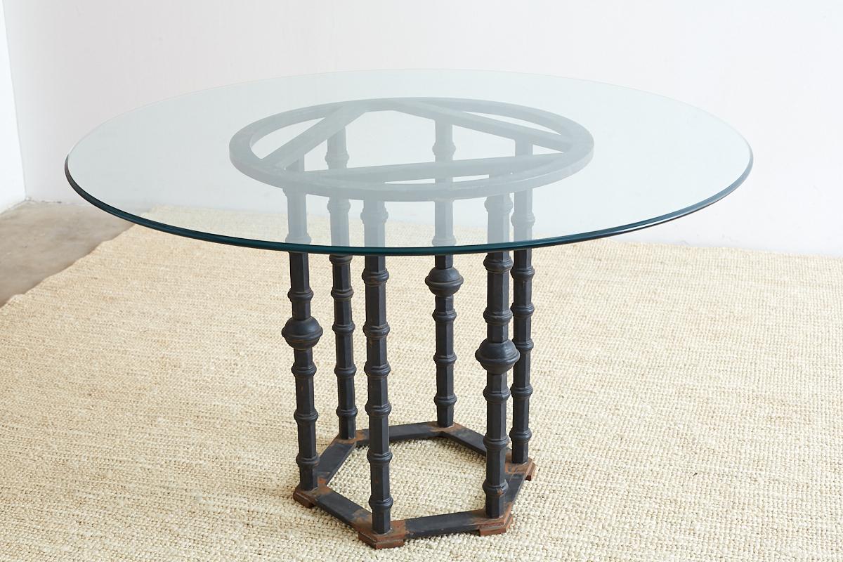 Wrought Iron Moorish Column Garden Table 1