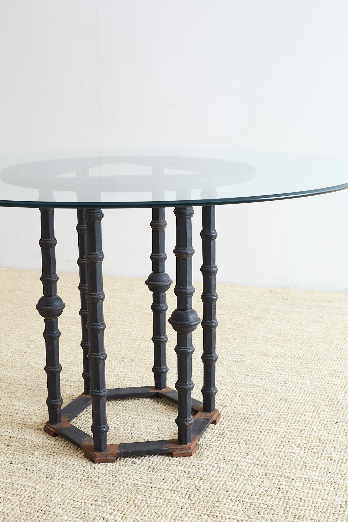 Wrought Iron Moorish Column Garden Table 2