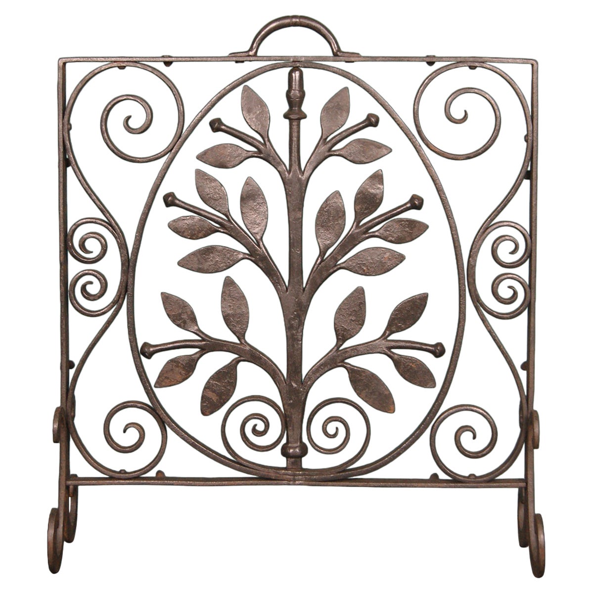 Wrought-Iron Oak & Acorn Fire Guard