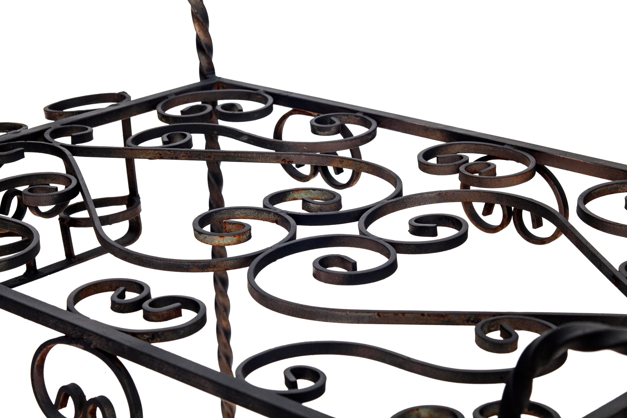 Forged Wrought Iron Outdoor Bar Cart For Sale