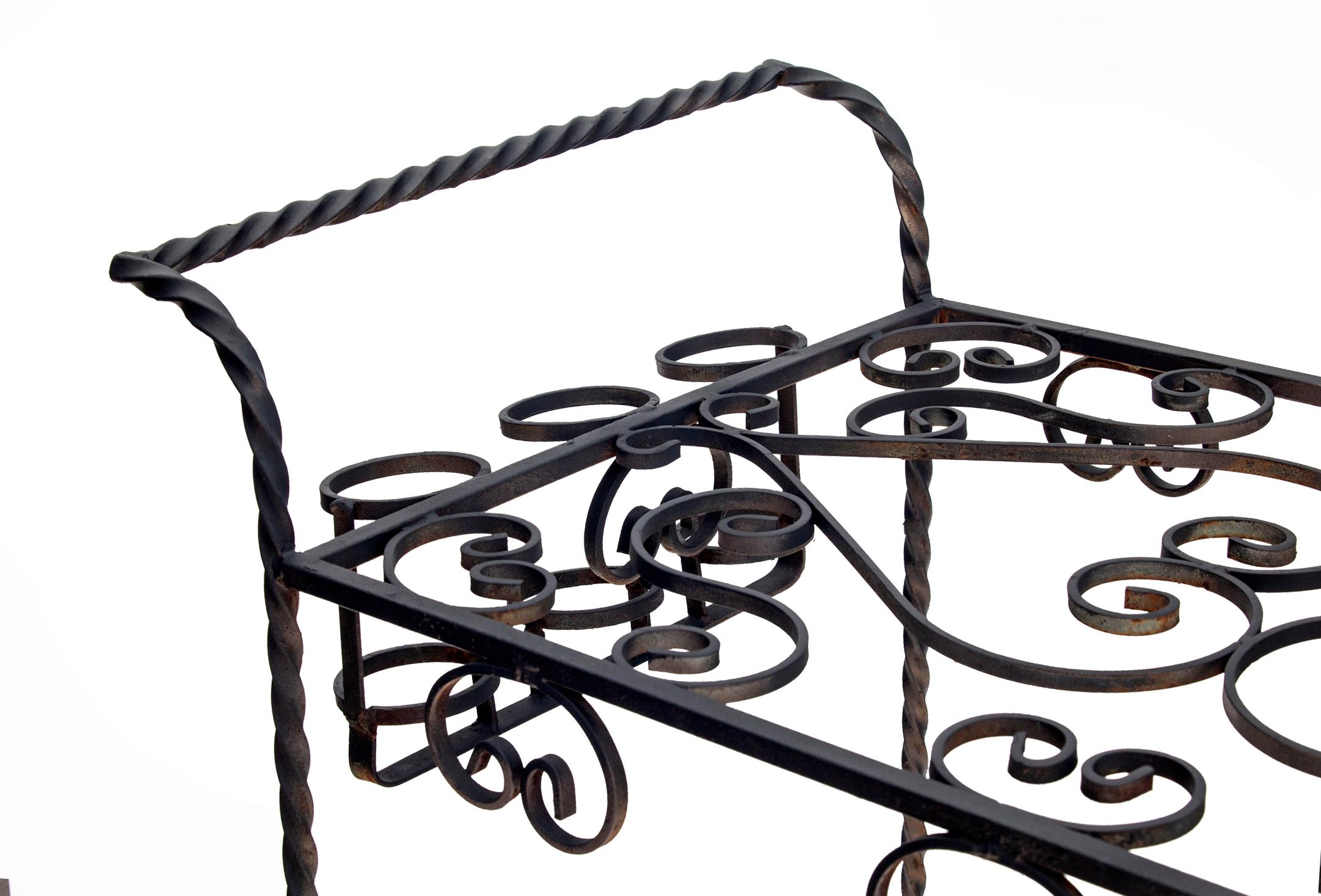 Mid-20th Century Wrought Iron Outdoor Bar Cart For Sale