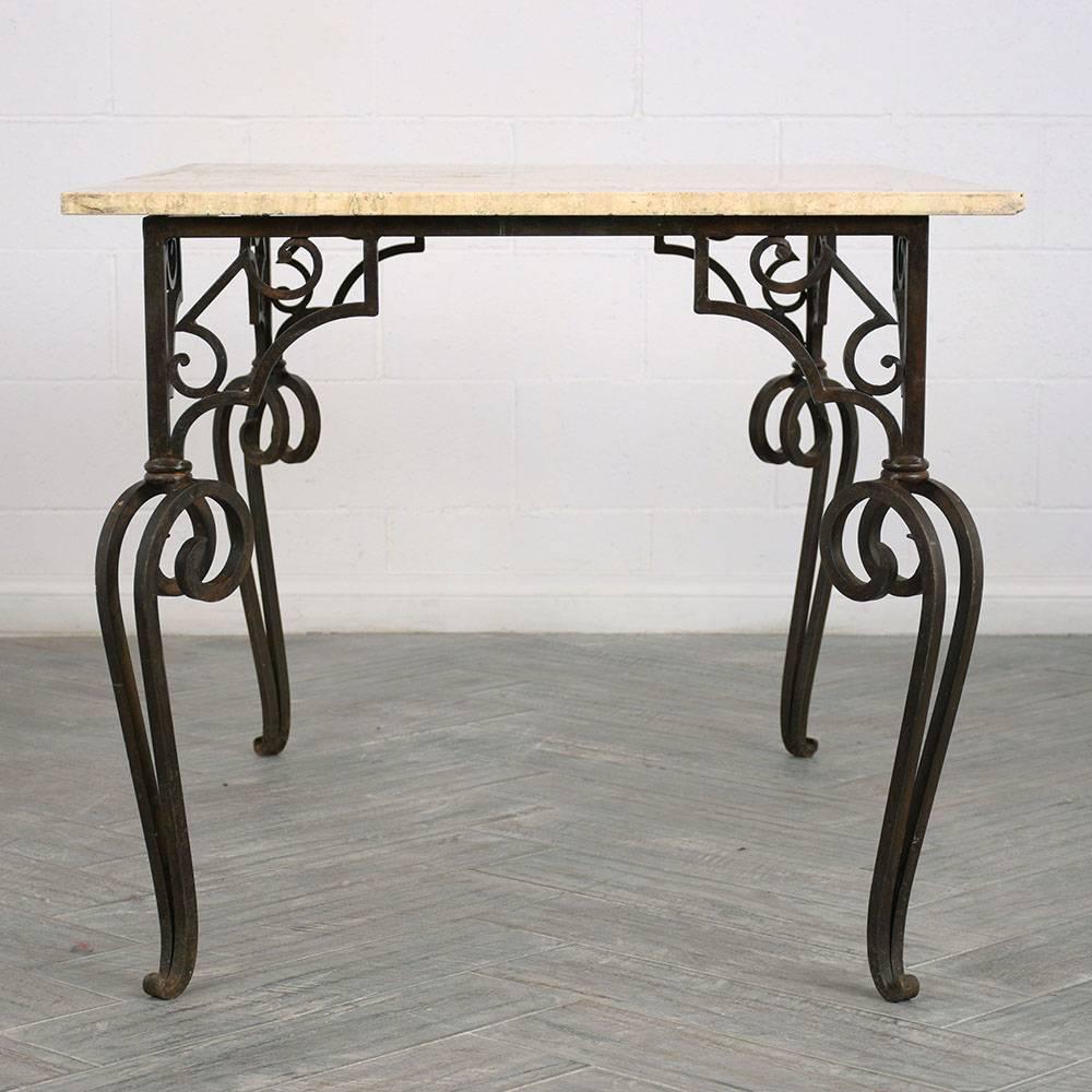 20th Century Wrought Iron Outdoor Dining Table