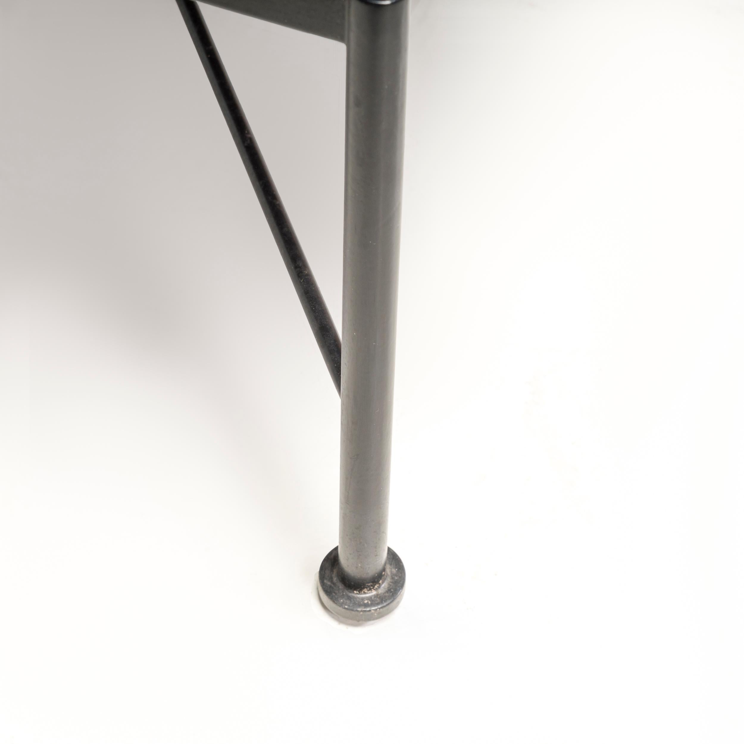 Schmiedeeisen Outdoor Hellblau und Creme Esszimmerstühle, Satz von sechs im Angebot 1