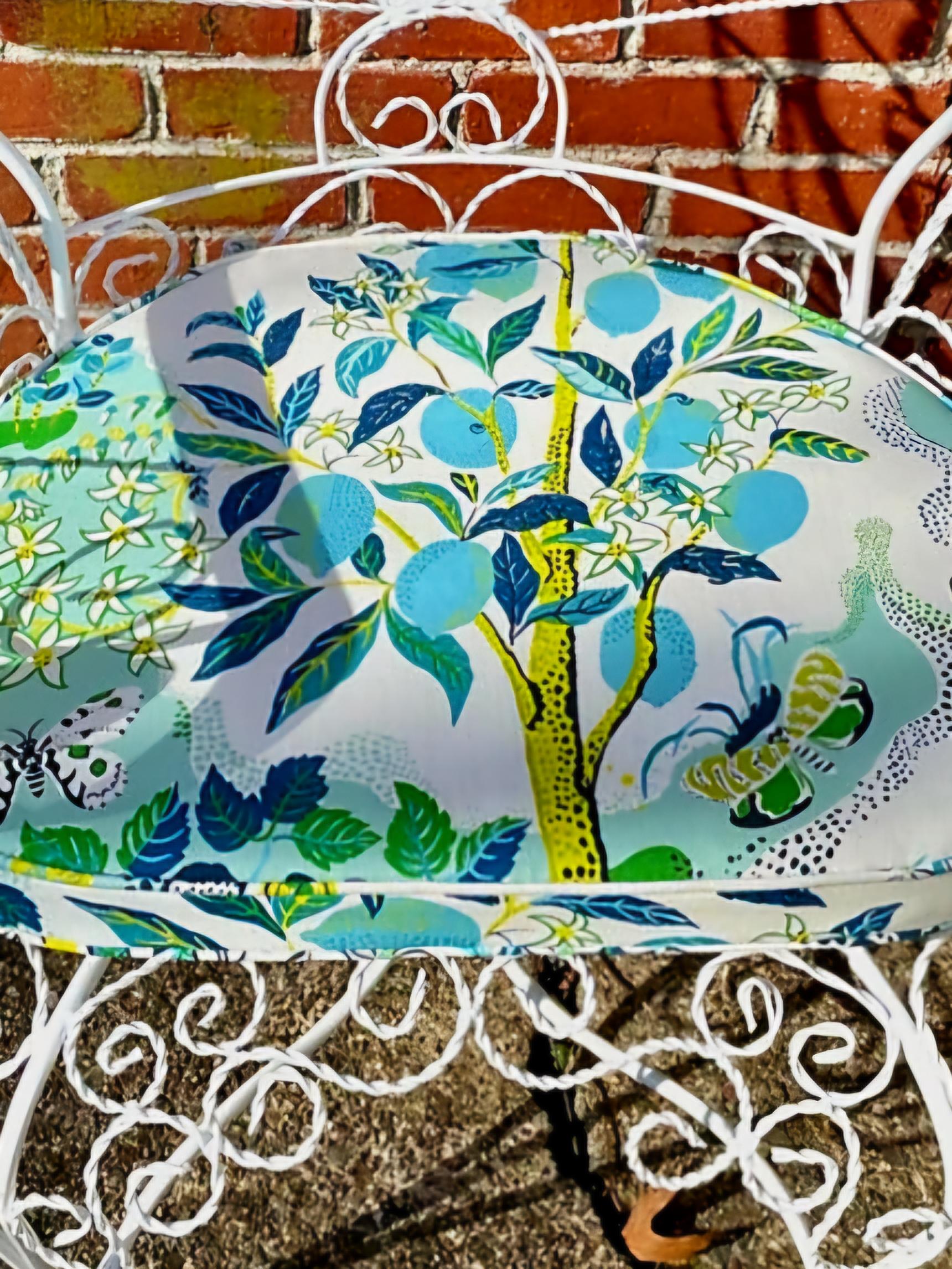 American Wrought Iron Outdoor Patio Furniture Cushions Custom Made For Sale