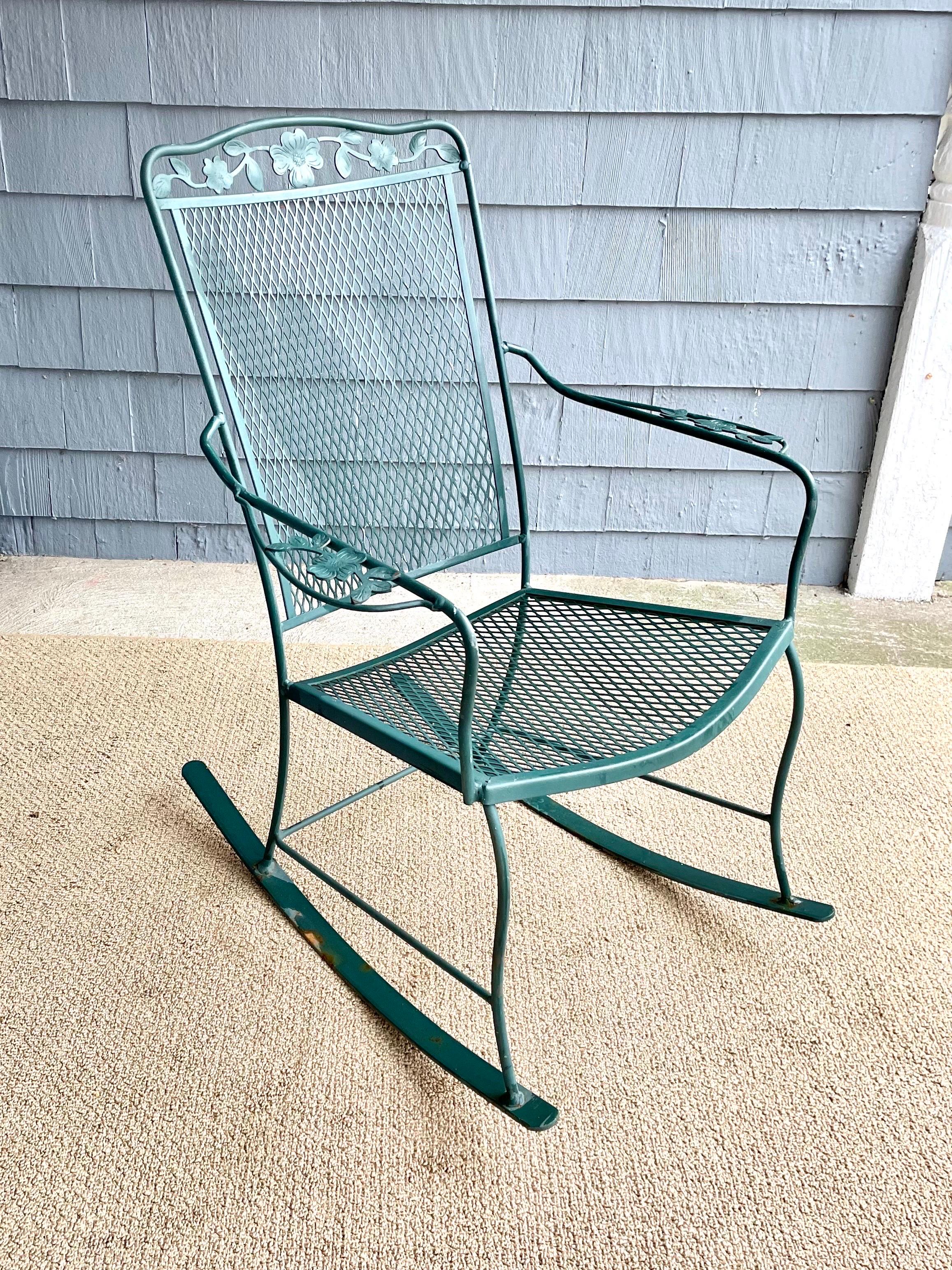 wrought iron rocking chair