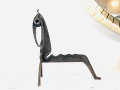 Wrought Iron Pair of Fire Dogs, Edouard Schenck