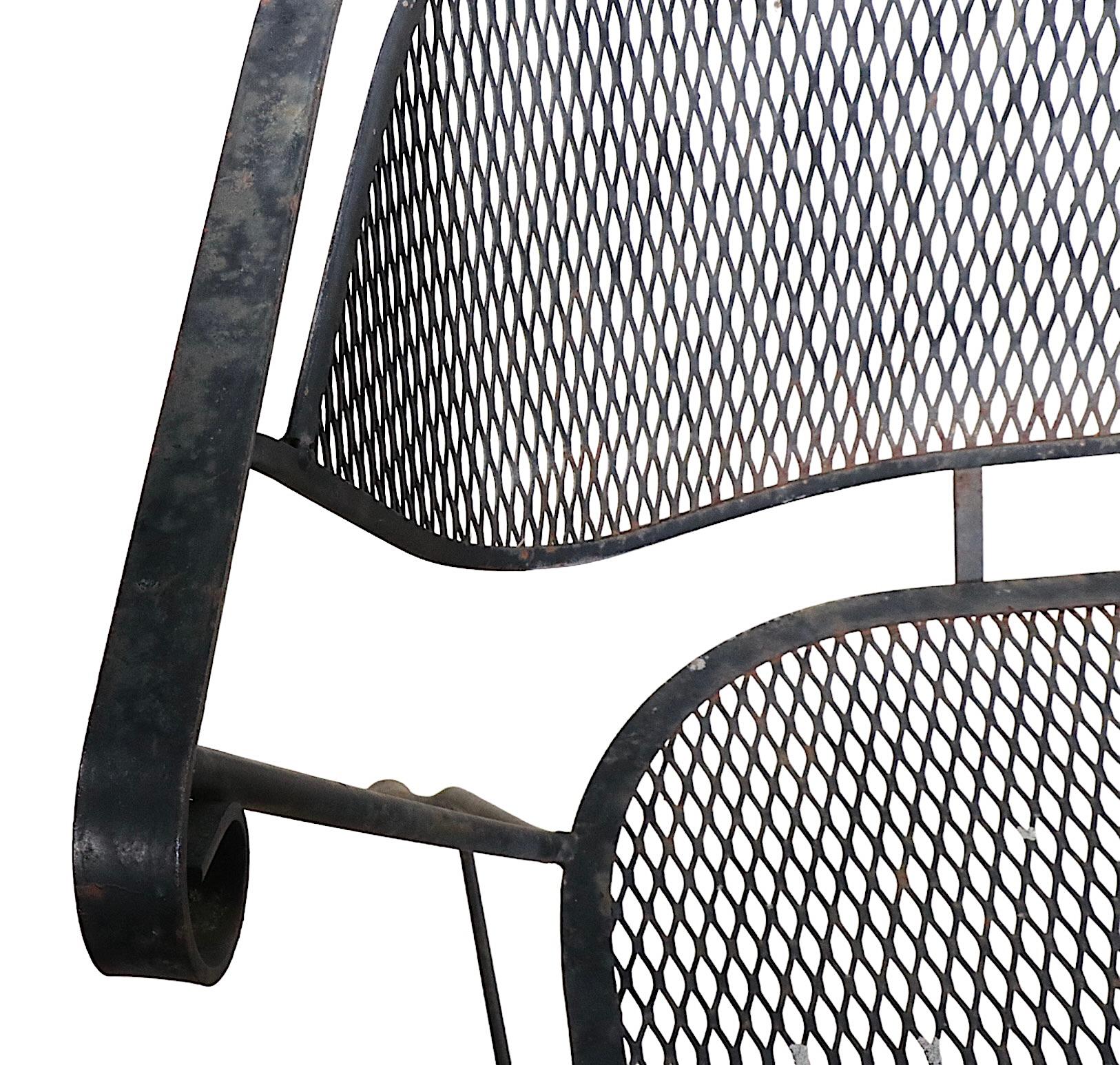 Wrought Iron Patio Garden Poolside Loveseat Sofa Att. to Salterini 4