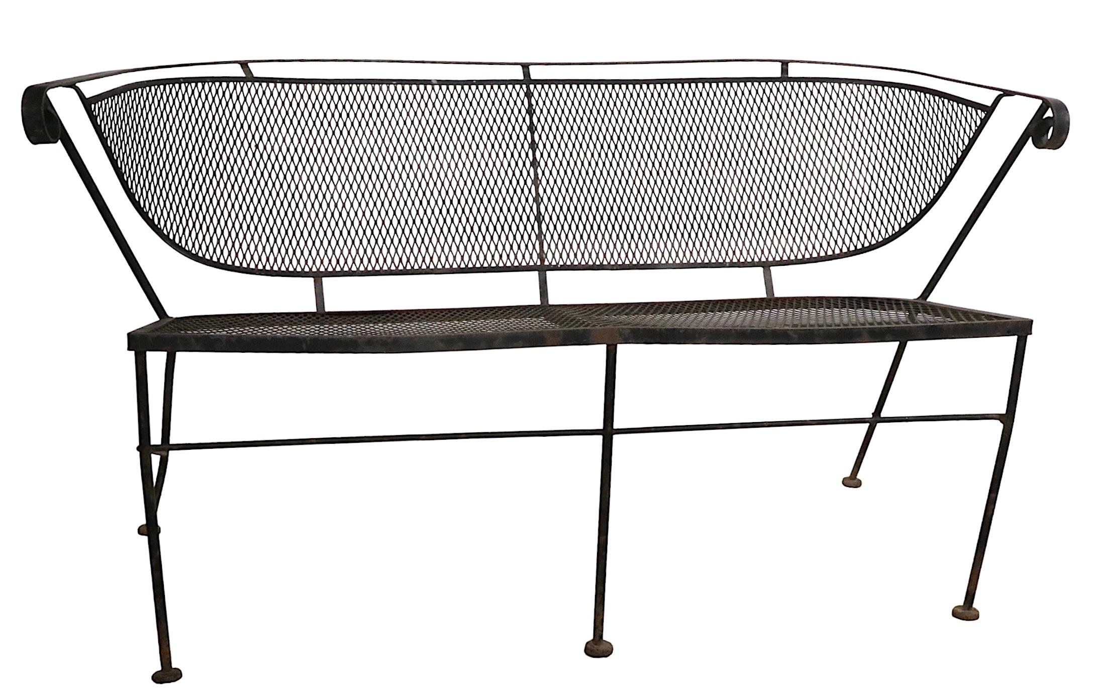 Wrought Iron Patio Garden Poolside Loveseat Sofa Att. to Salterini 5