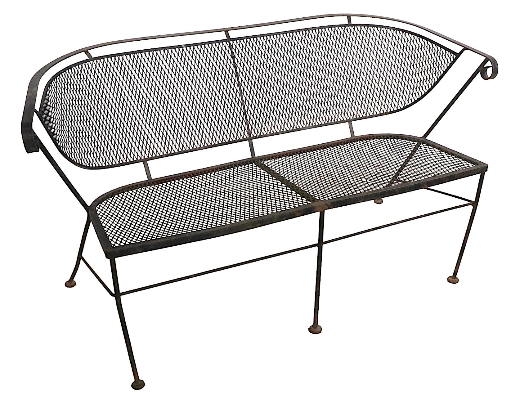 Wrought Iron Patio Garden Poolside Loveseat Sofa Att. to Salterini 9