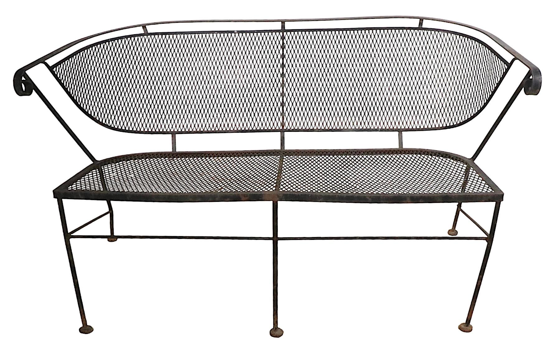 Wrought Iron Patio Garden Poolside Loveseat Sofa Att. to Salterini 10