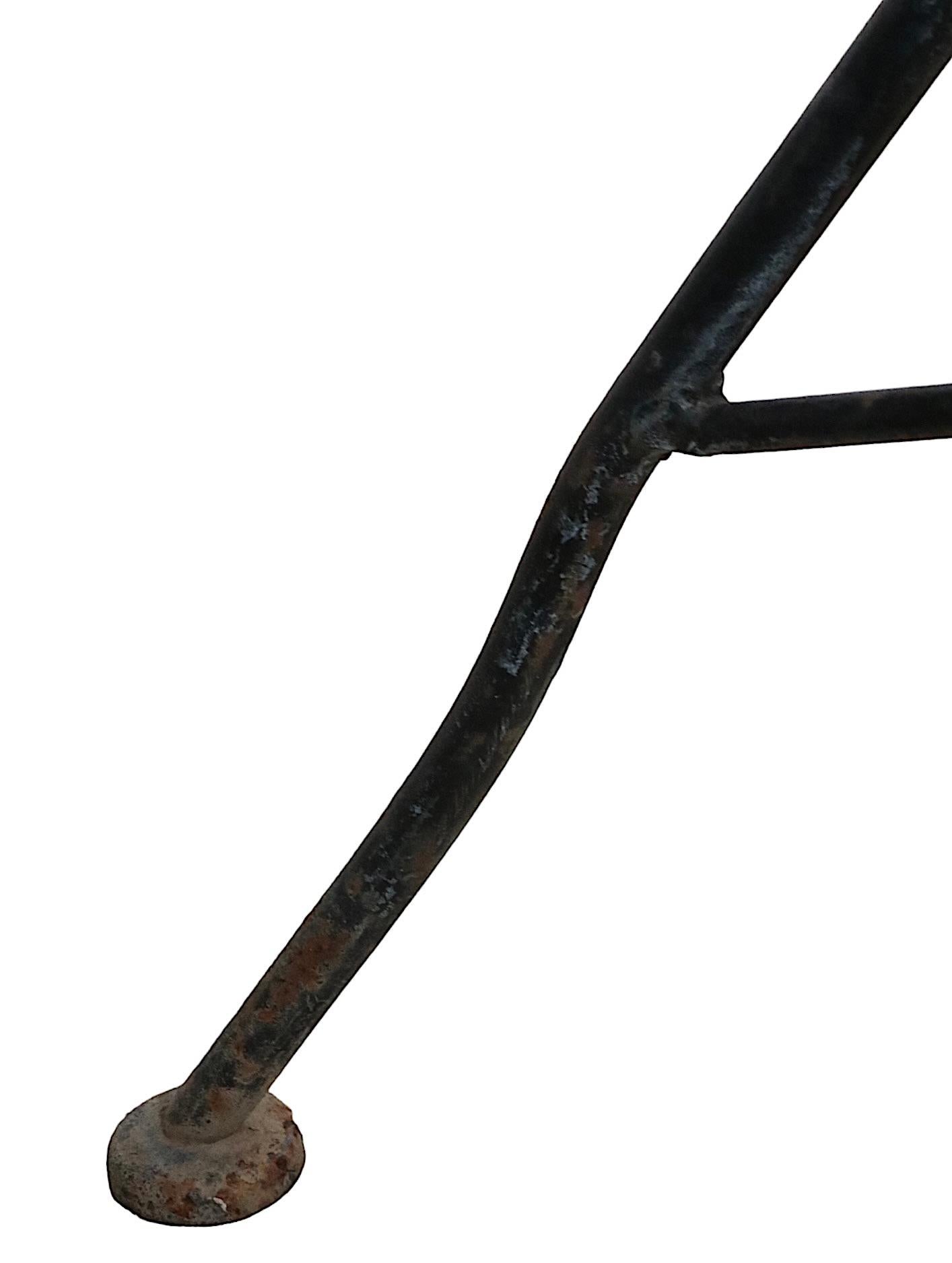 20th Century Wrought Iron Patio Garden Poolside Loveseat Sofa Att. to Salterini