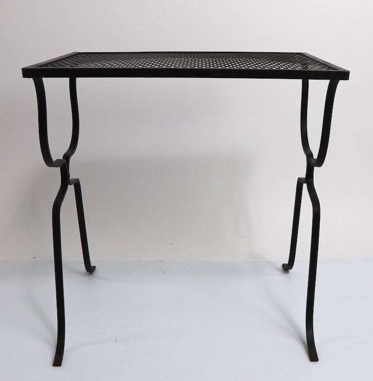 20th Century Wrought Iron Patio Garden Table Attributed to Woodard