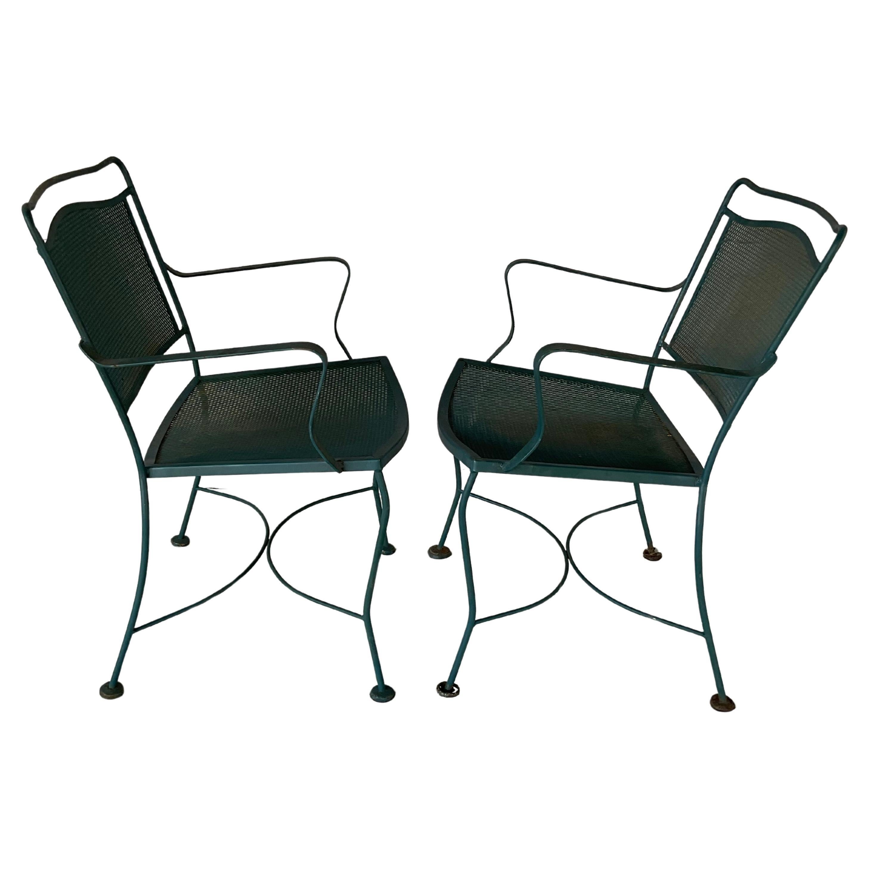 Wrought Iron Patio Table and Four Chairs, A Five Piece Set For Sale 2