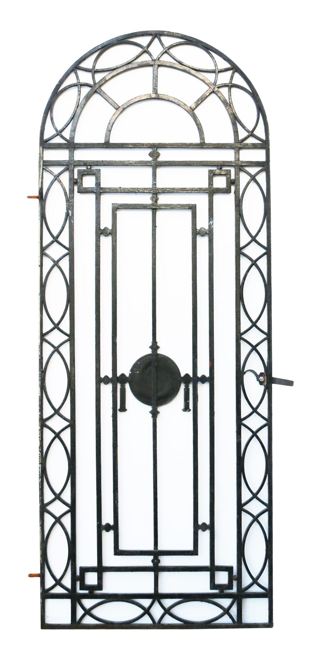 Victorian Wrought Iron Pedestrian Gate With Bronze Roundel, circa 1900