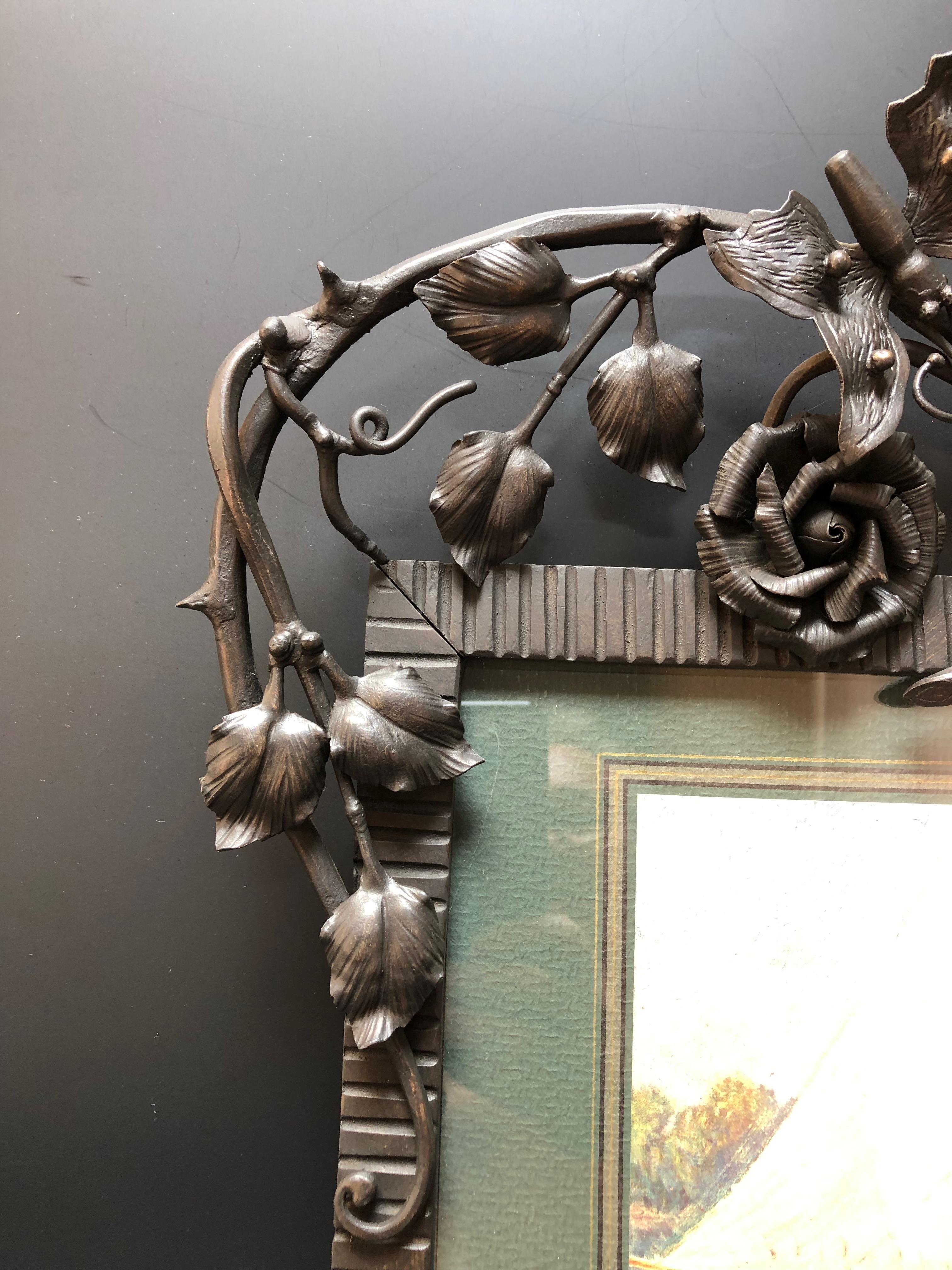 French Wrought Iron Photo Frame  Attributed To Fag For Sale