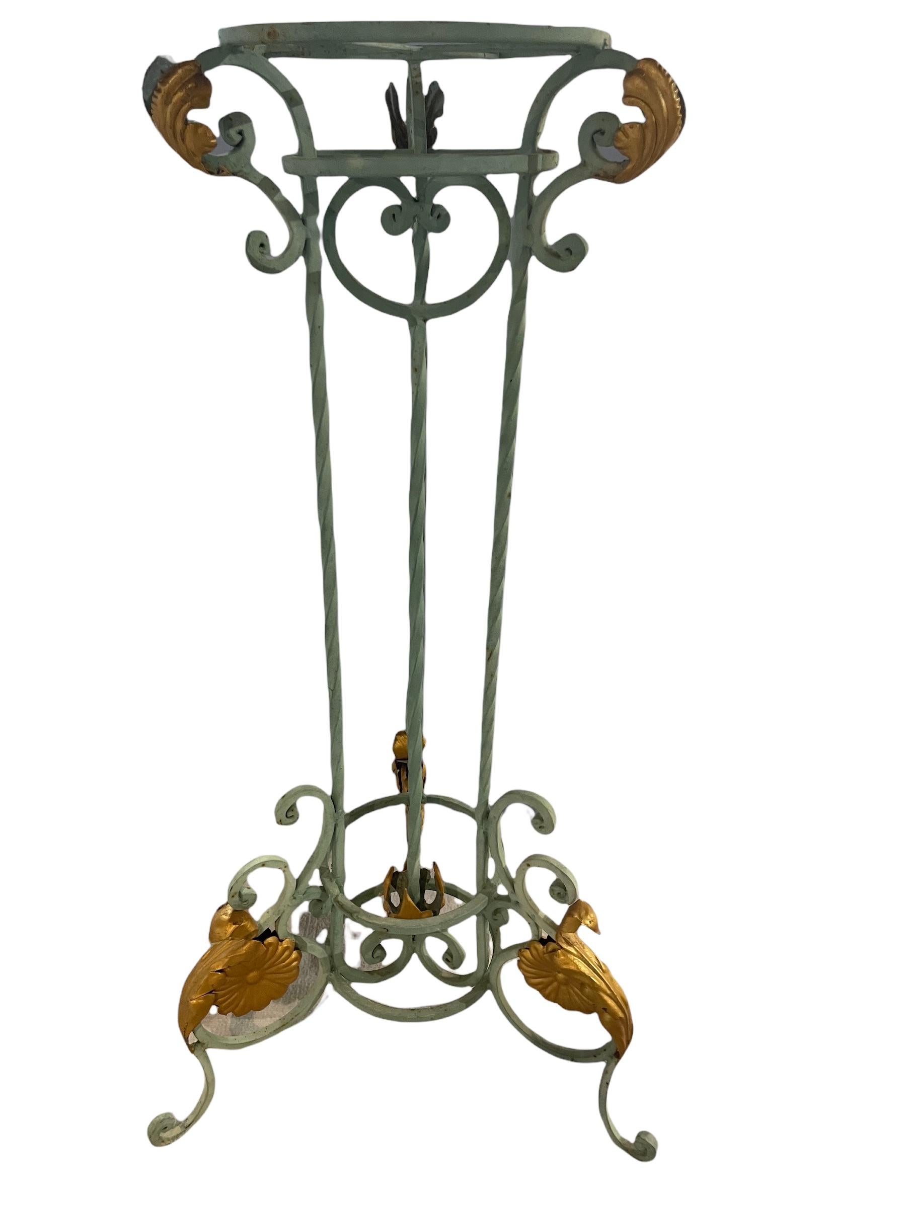 French Provincial Wrought Iron Plant Stand 1940 For Sale