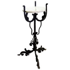 Antique Wrought Iron Plant Stand Attributed to Samuel Yellin