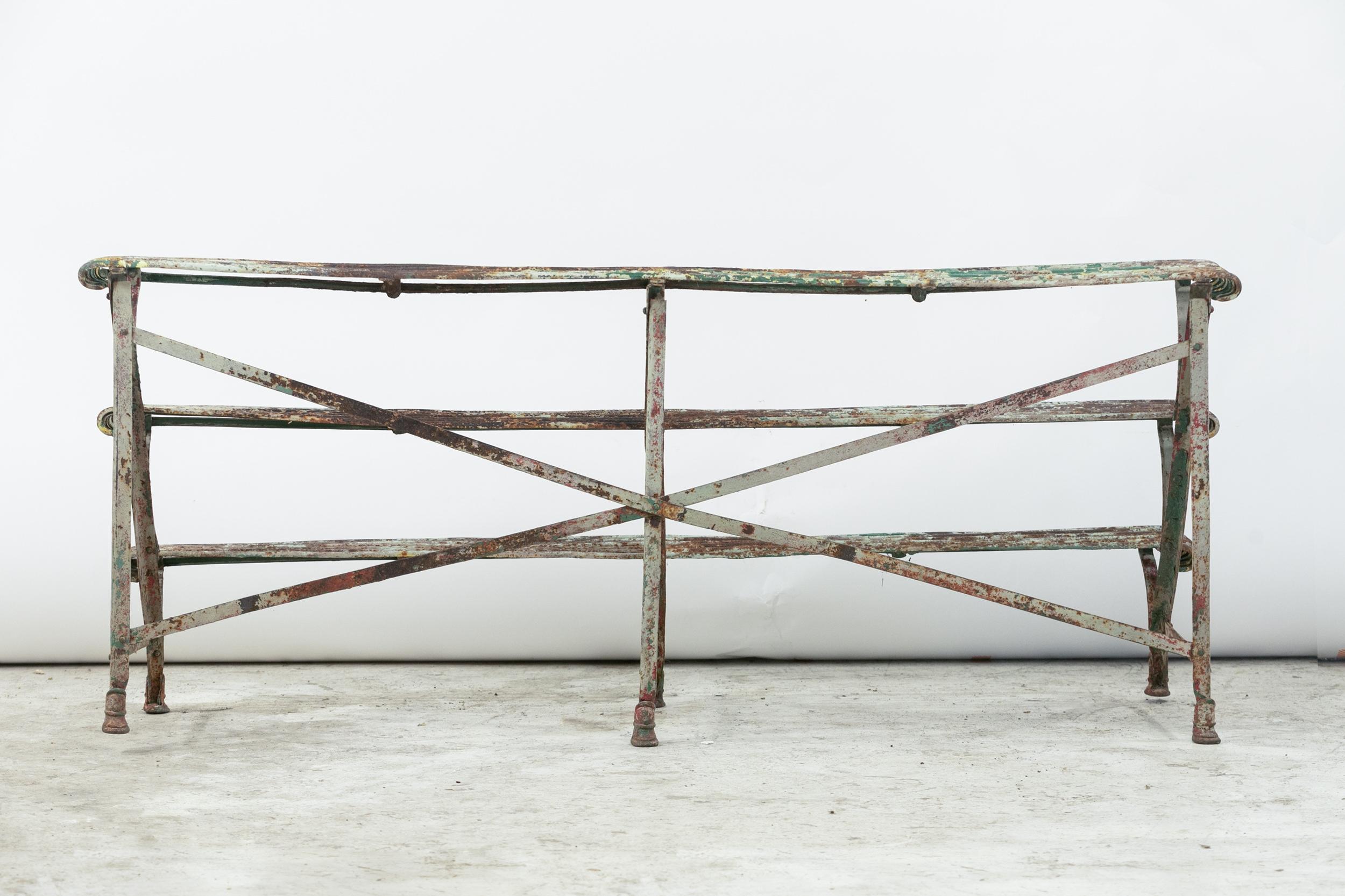 Wrought iron plant stand, Ed. Manufacture Saint Sauveur, France, circa 1860/1880 In Fair Condition In Paris, FR