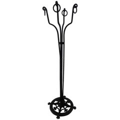 Wrought Iron Plant Stand with Rings Victorian, Late 19th Century