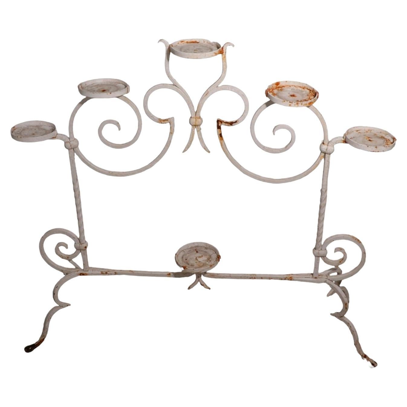 Wrought Iron Plant Stand with Six Flower Pot Holders