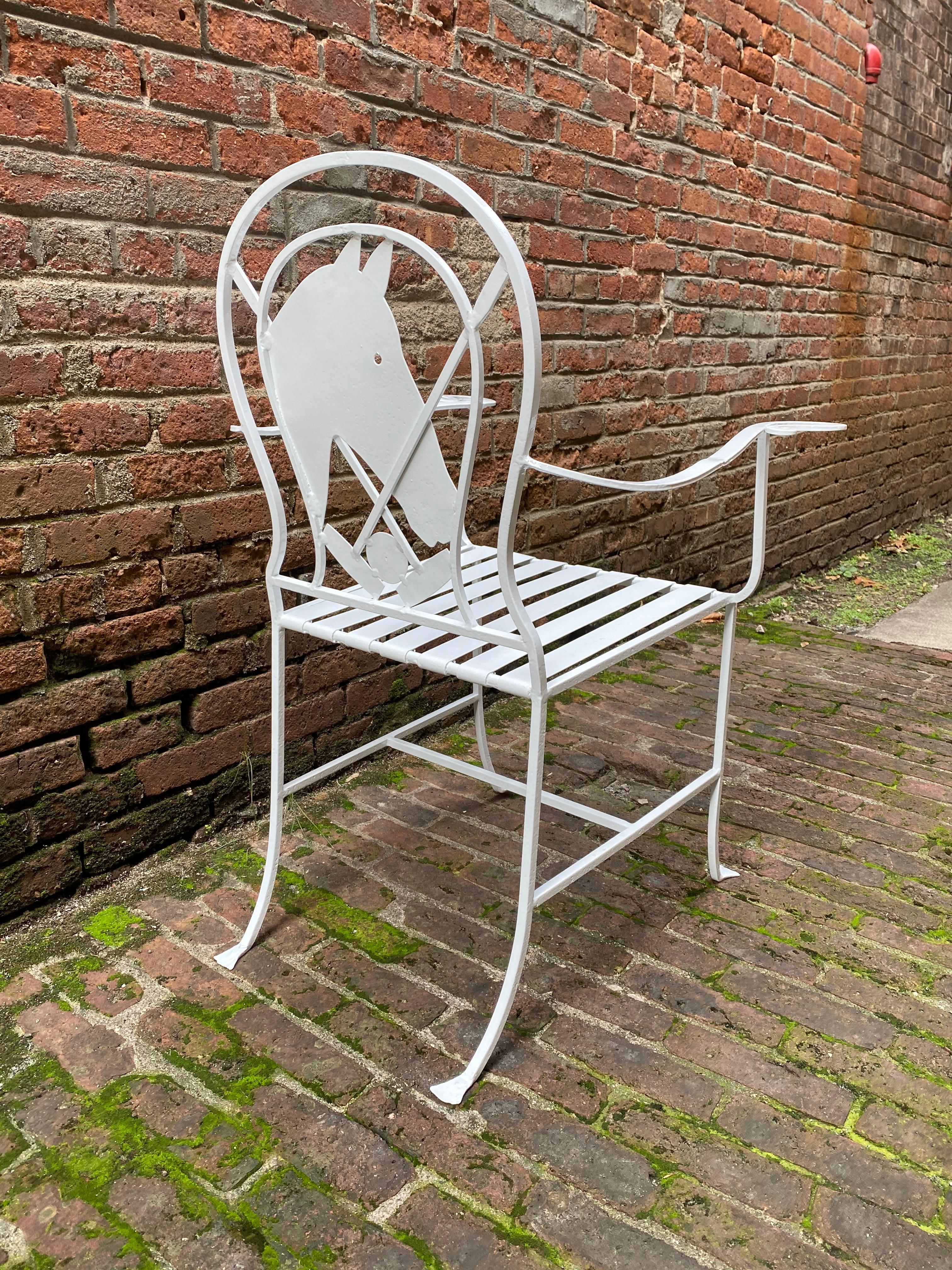Mid-20th Century Wrought Iron Polo Pony Chair