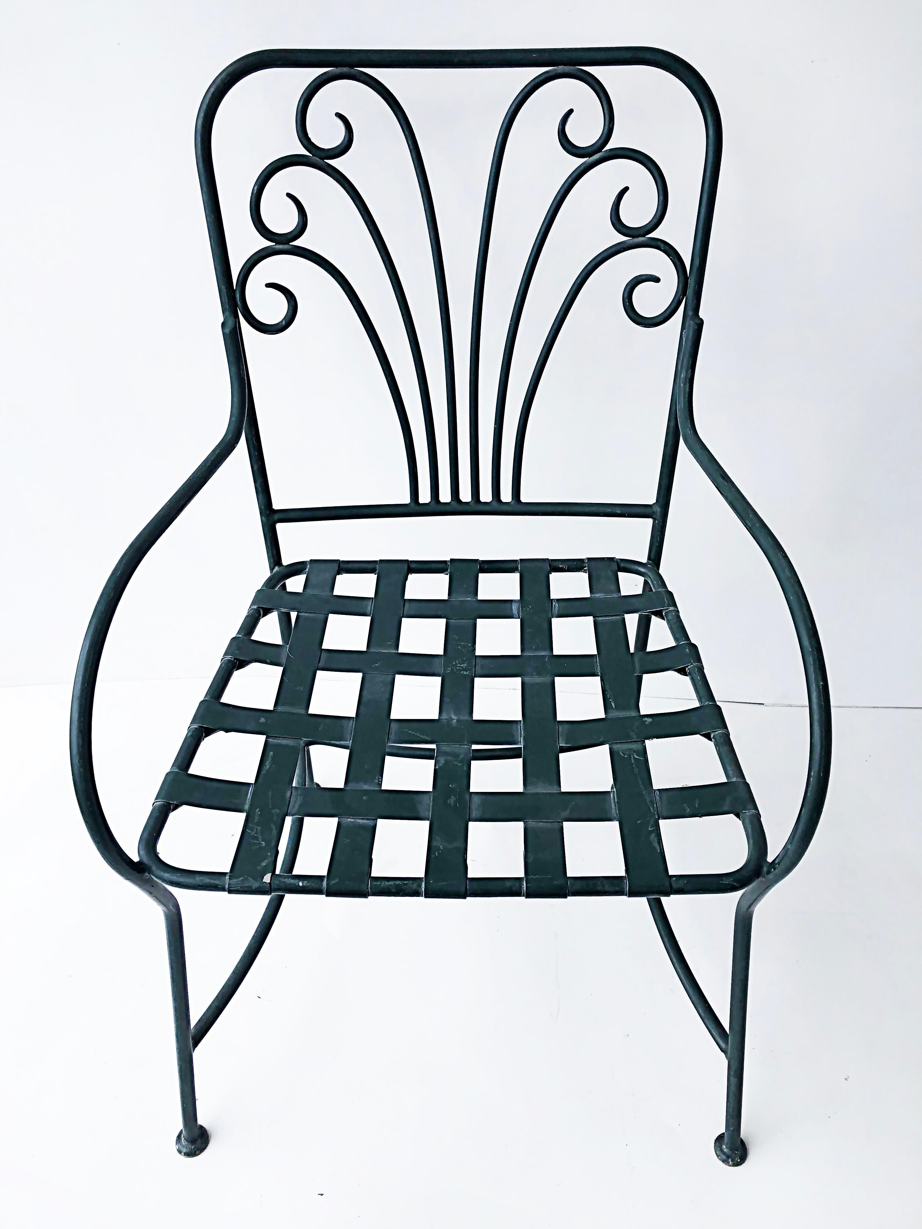 Wrought Iron Powder-Coated Garden/Patio Dining Chairs, Set of 8 5