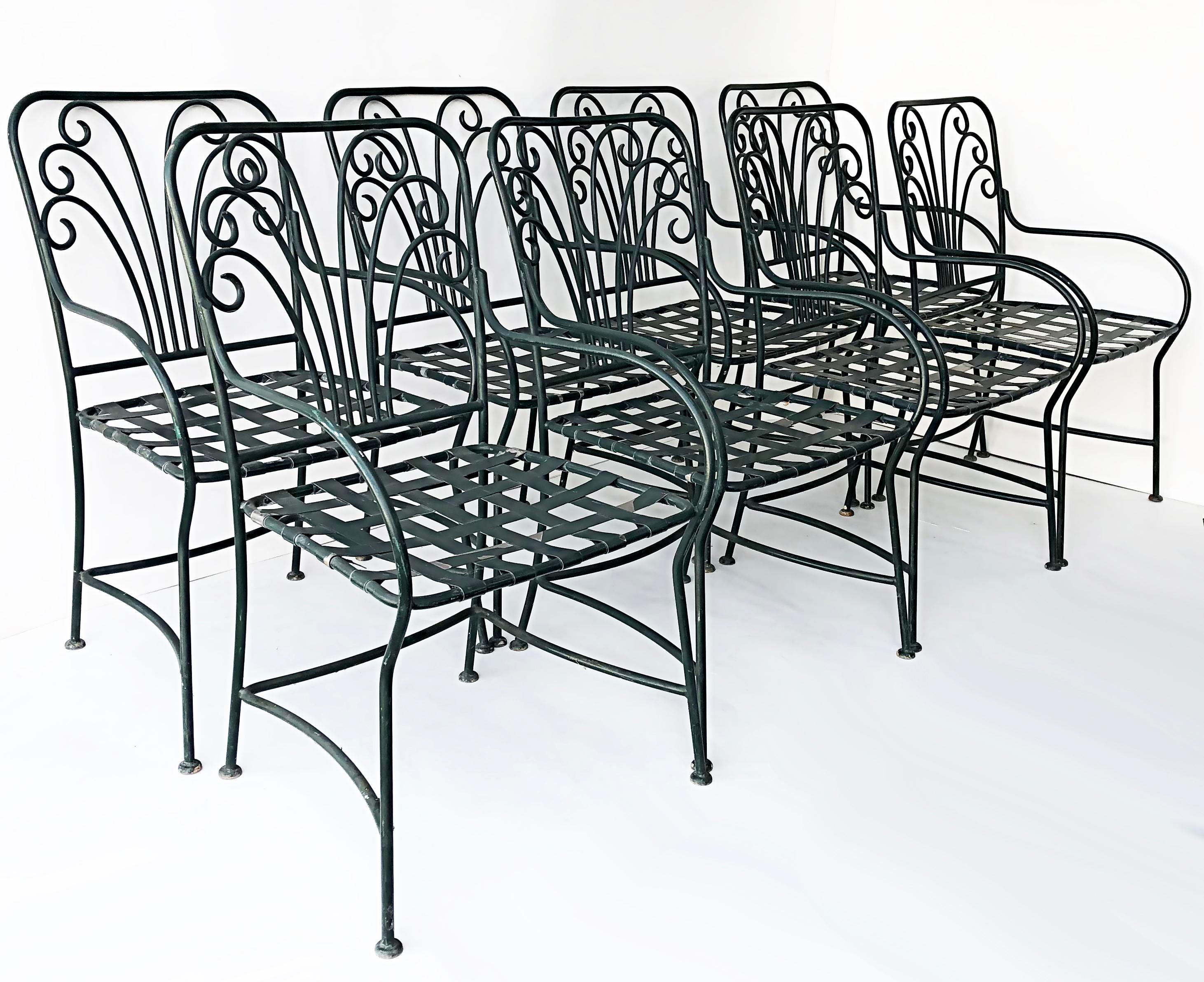 Wrought Iron Powder-Coated Garden/Patio Dining Chairs, Set of 8 7