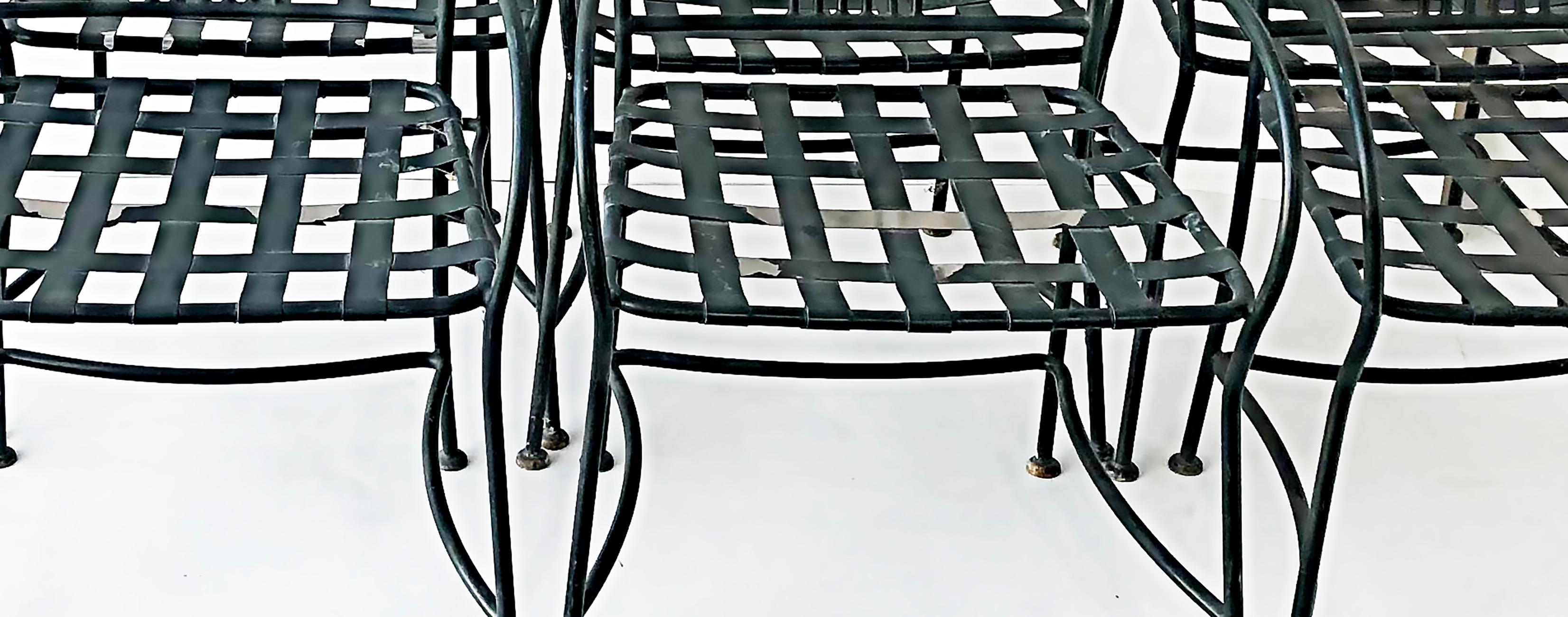 Wrought Iron Powder-Coated Garden/Patio Dining Chairs, Set of 8 8