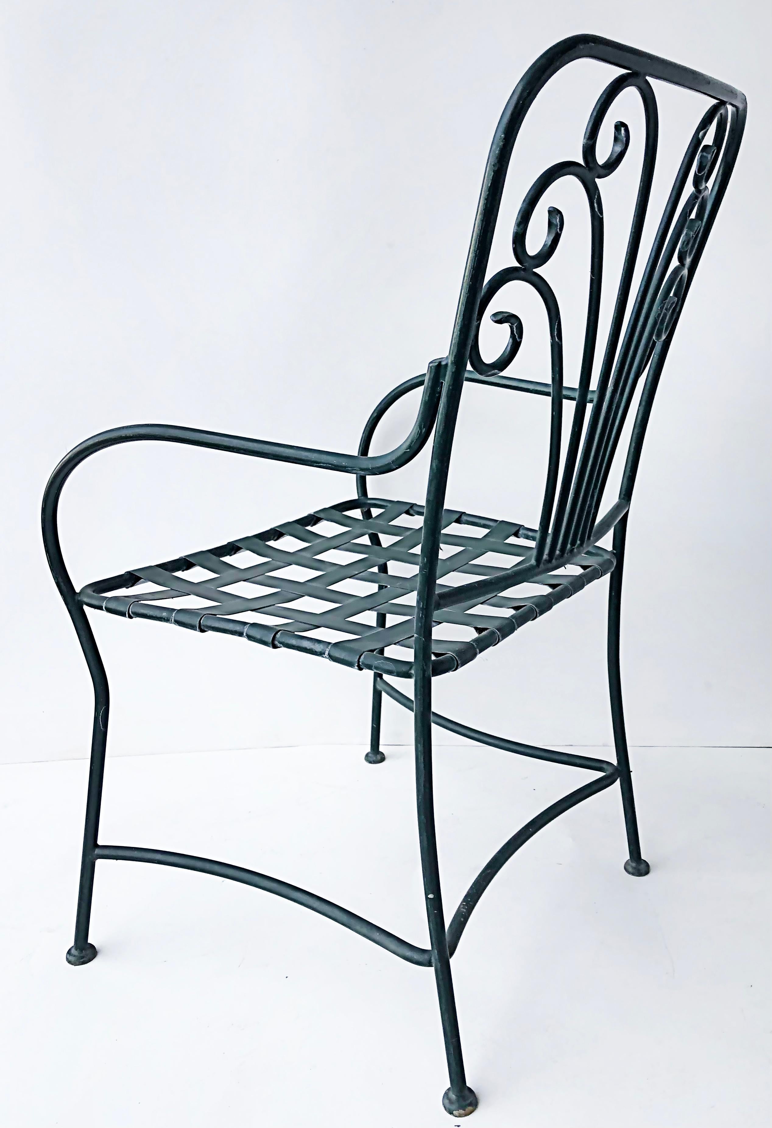 Wrought Iron Powder-Coated Garden/Patio Dining Chairs, Set of 8 2