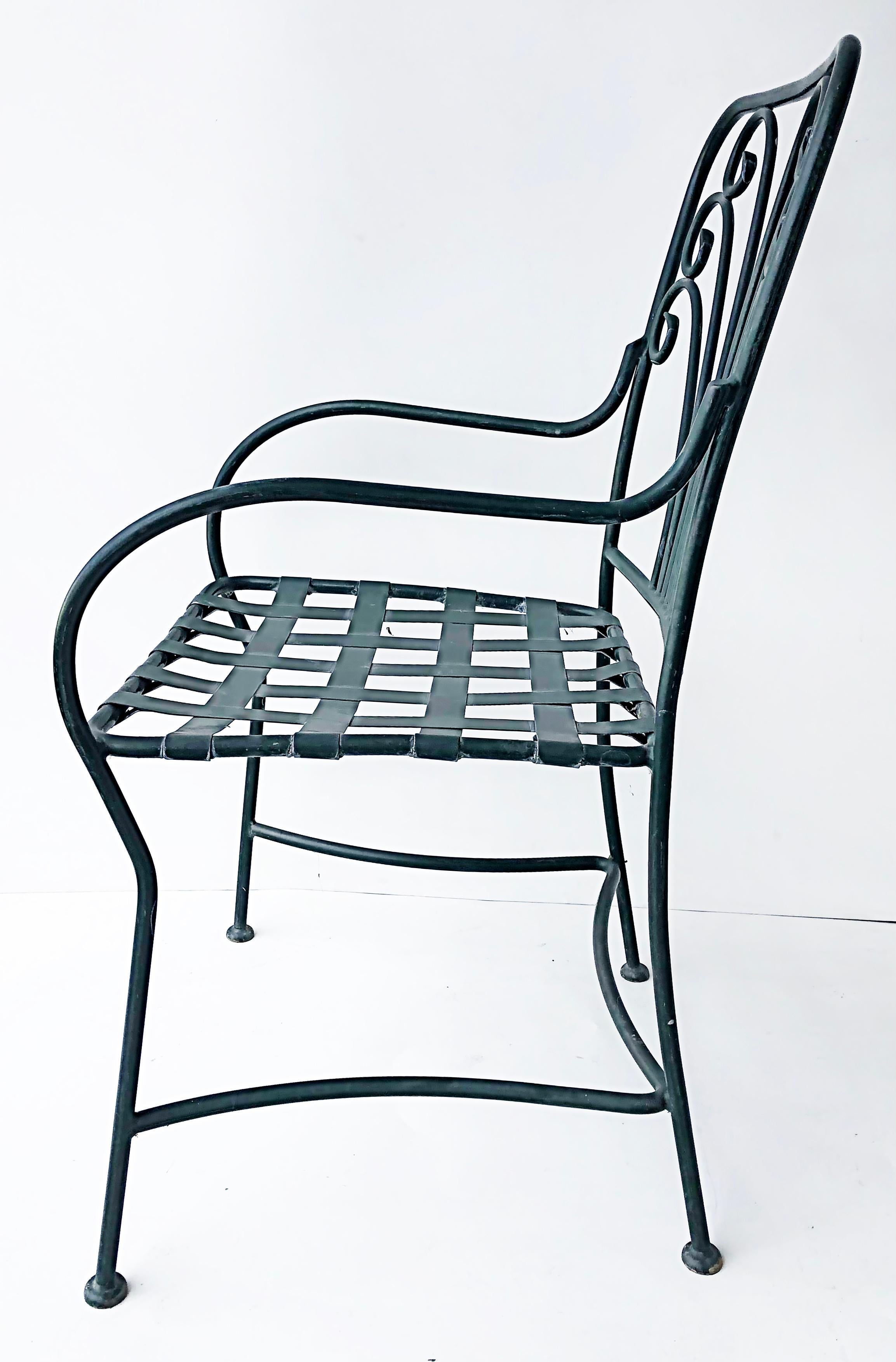 Wrought Iron Powder-Coated Garden/Patio Dining Chairs, Set of 8 3