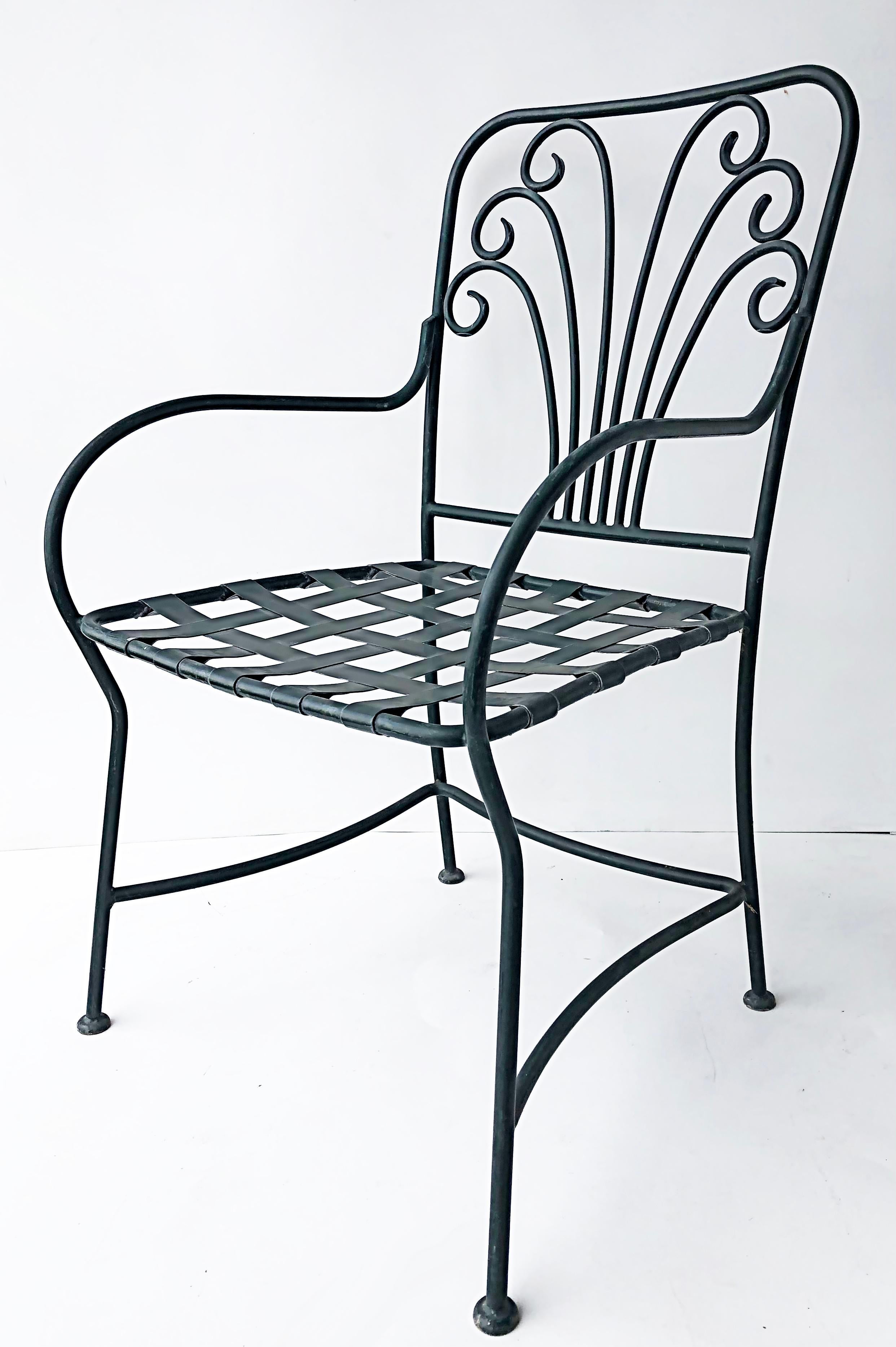 Wrought Iron Powder-Coated Garden/Patio Dining Chairs, Set of 8 4