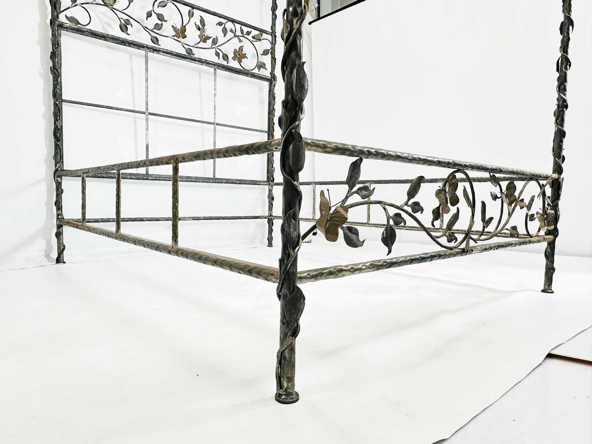Wrought Iron Queen Size Poster Bed by Paul Ferrante For Sale 3