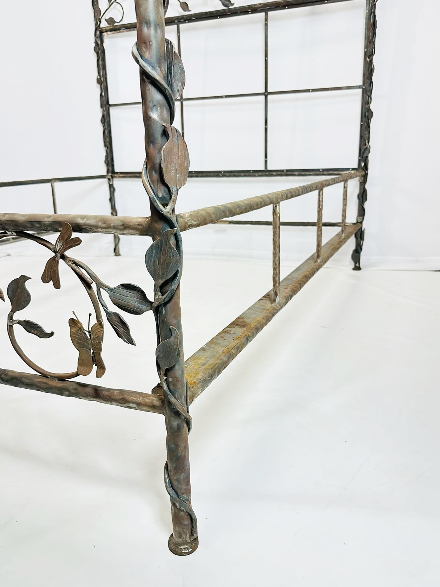 Wrought Iron Queen Size Poster Bed by Paul Ferrante For Sale 7