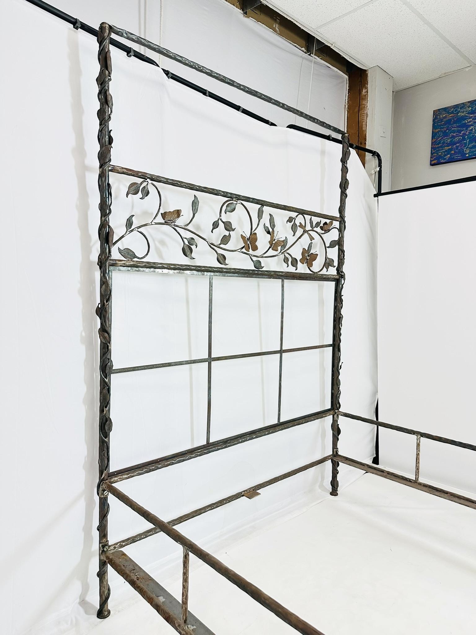 Wrought Iron Queen Size Poster Bed by Paul Ferrante For Sale 10