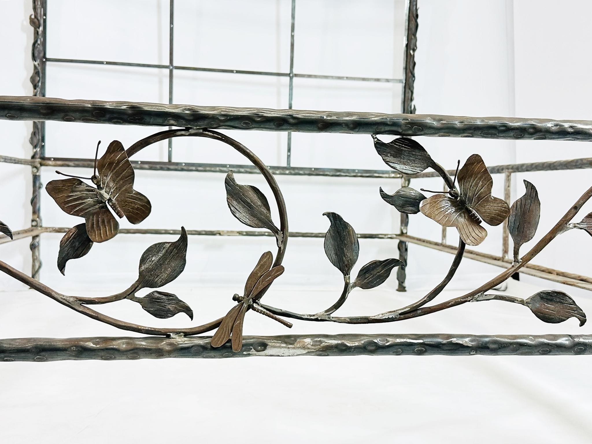 Wrought Iron Queen Size Poster Bed by Paul Ferrante For Sale 11