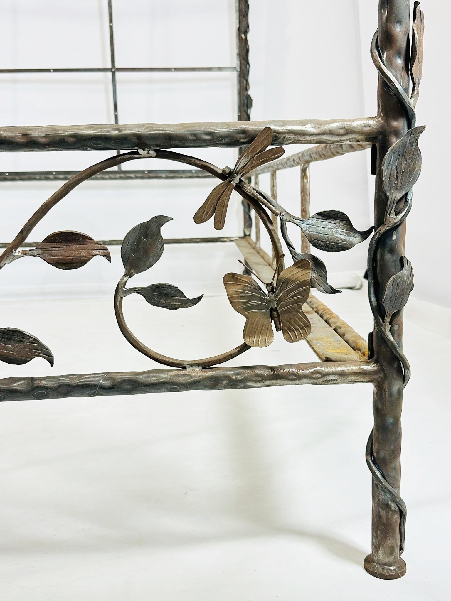 Wrought Iron Queen Size Poster Bed by Paul Ferrante For Sale 13