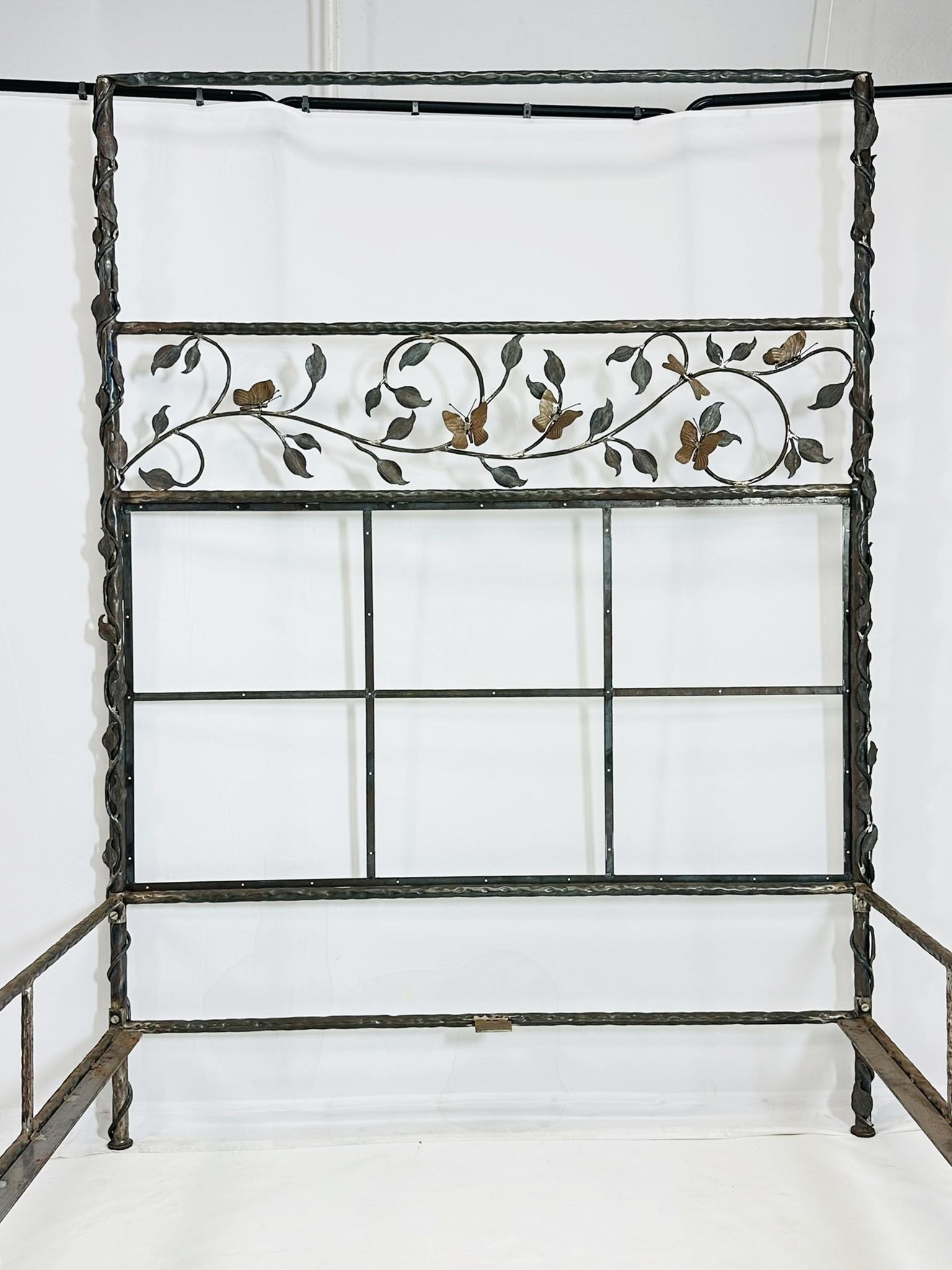 Wrought Iron Queen Size Poster Bed by Paul Ferrante For Sale 2