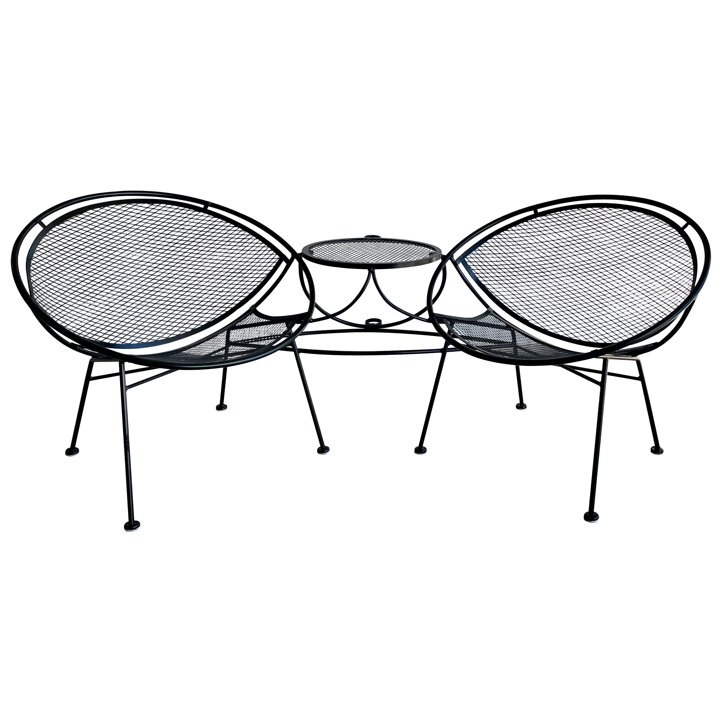 Wrought Iron 'Radar" Tete-a-Tete by Salterini