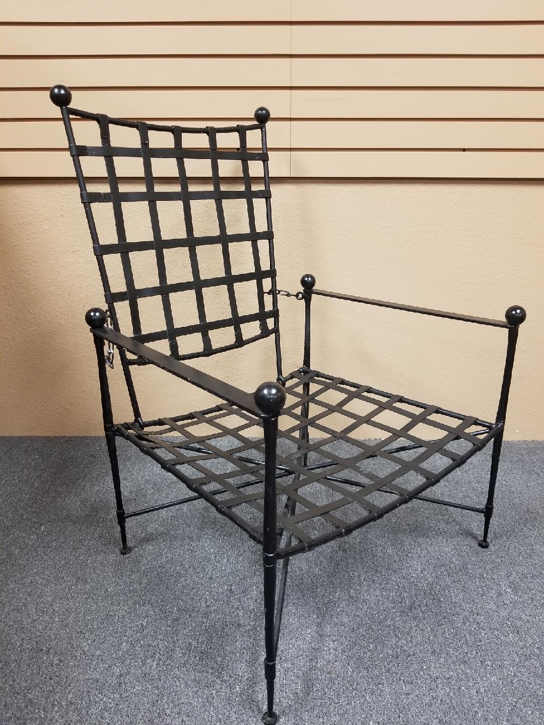 wrought iron reclining chair