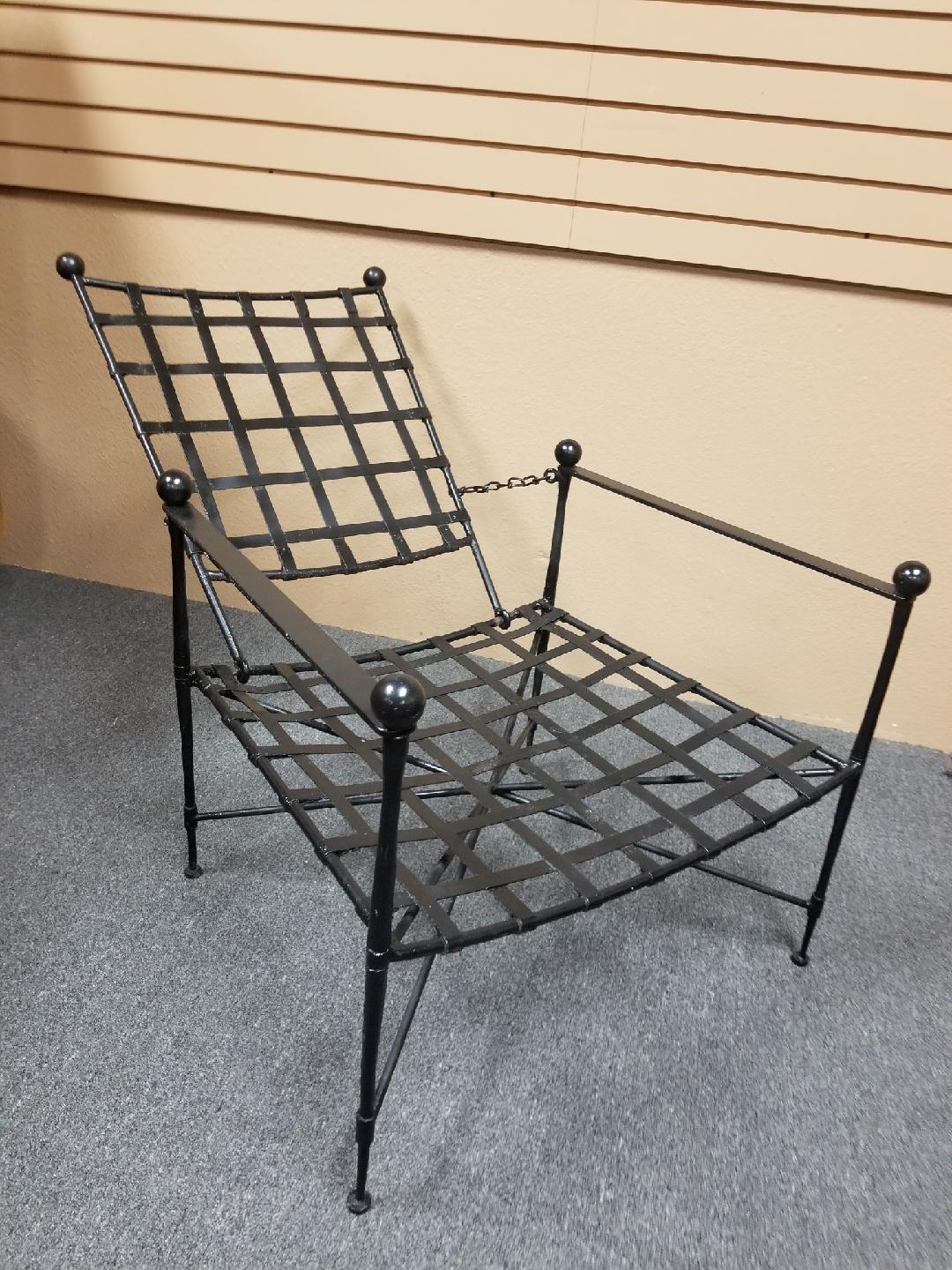 Mid-Century Modern Wrought Iron Reclining Armchair by Mario Papperzini for Salterini