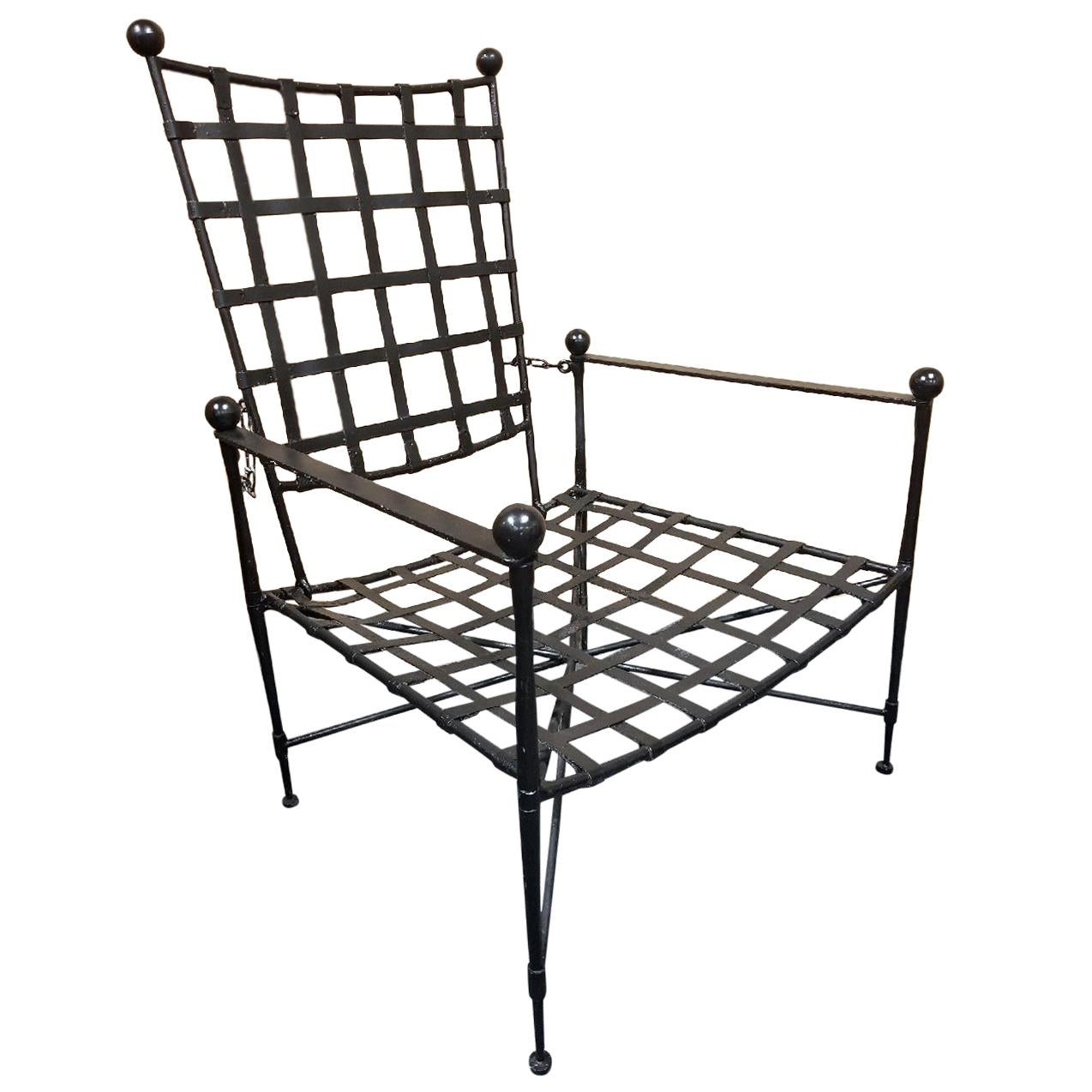 Wrought Iron Reclining Armchair by Mario Papperzini for Salterini