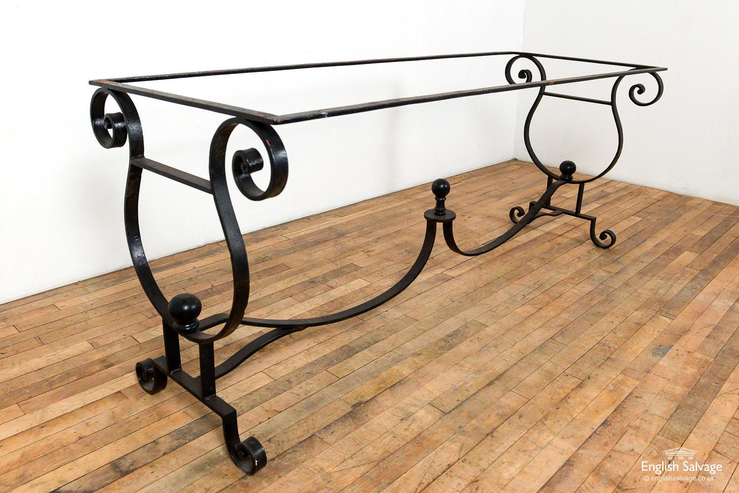 Wrought Iron Rectangular Table Base, 20th Century For Sale 1