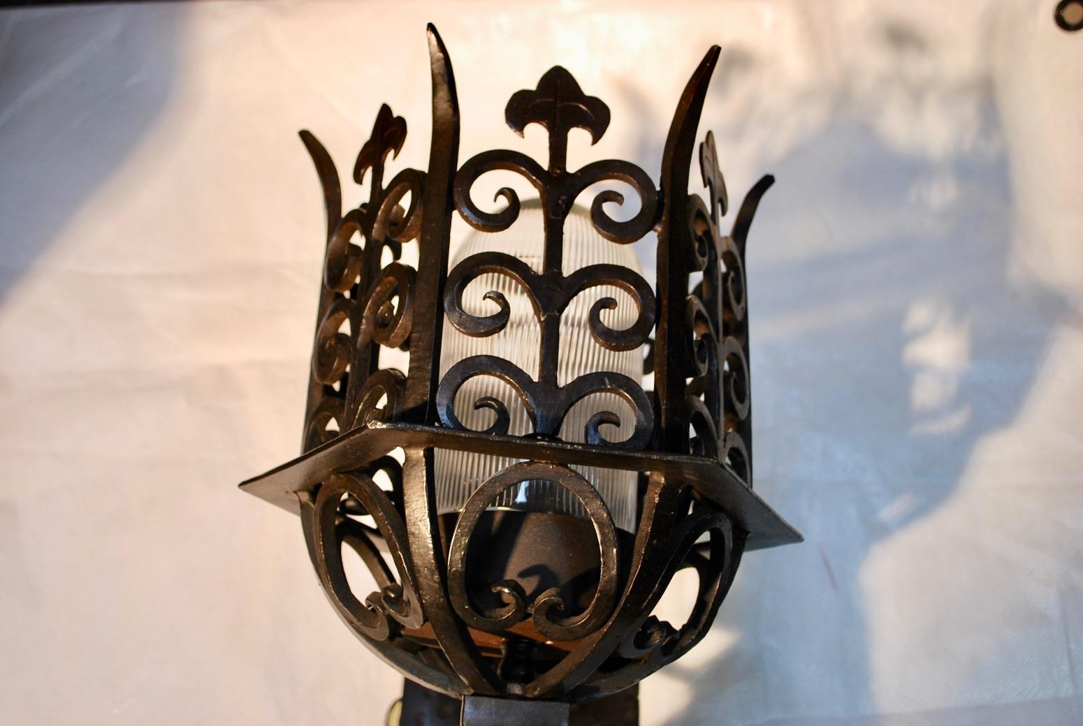 Contemporary wrought iron reproduction outdoor/indoor sconces