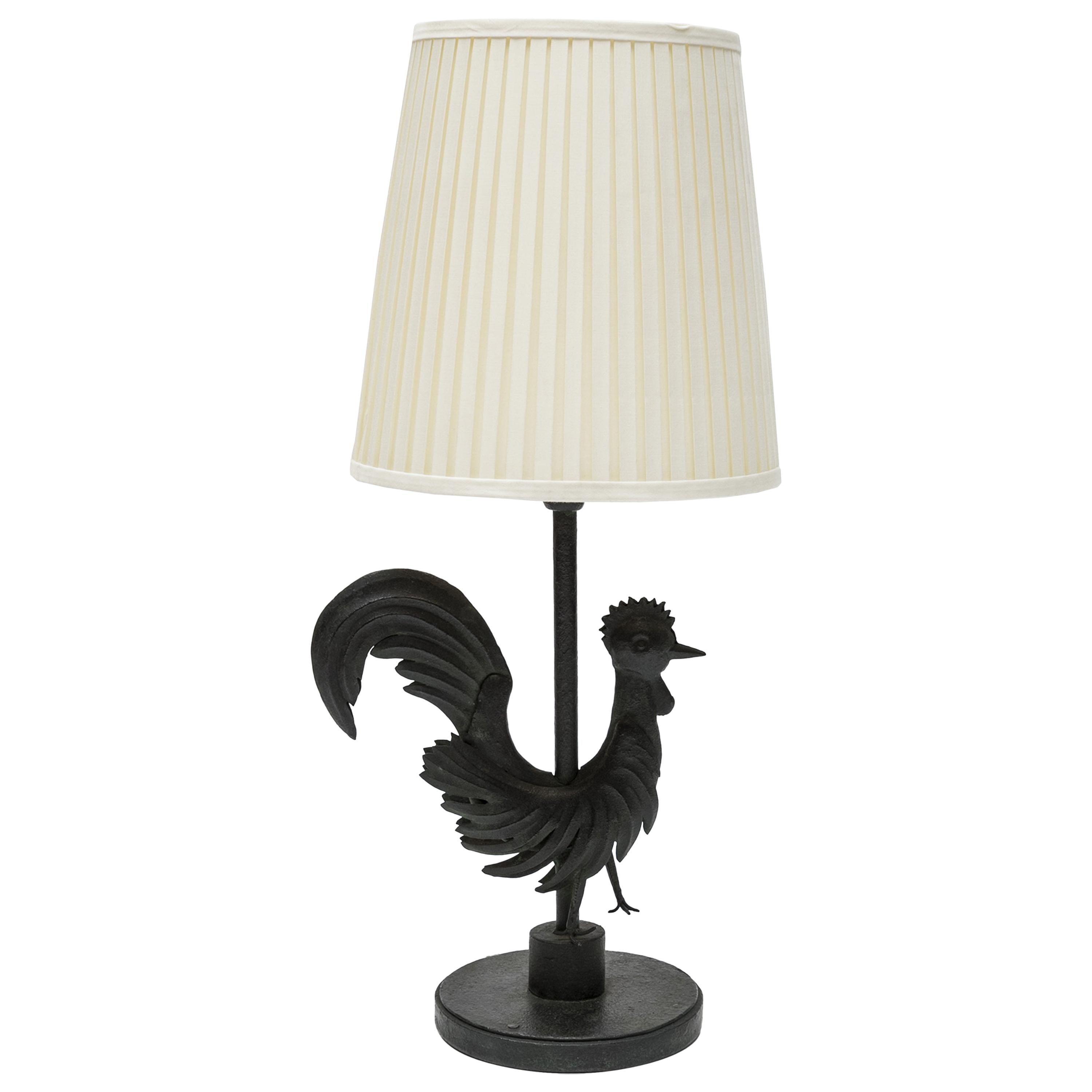 Lampe "Coq" en fer forgé