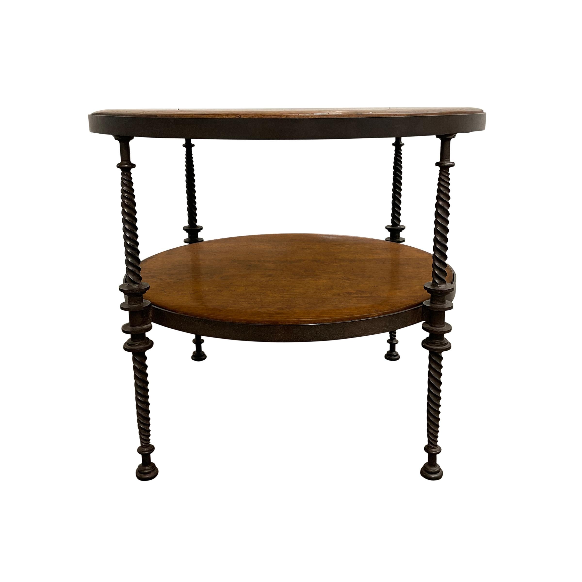 American Wrought Iron Round Side Table